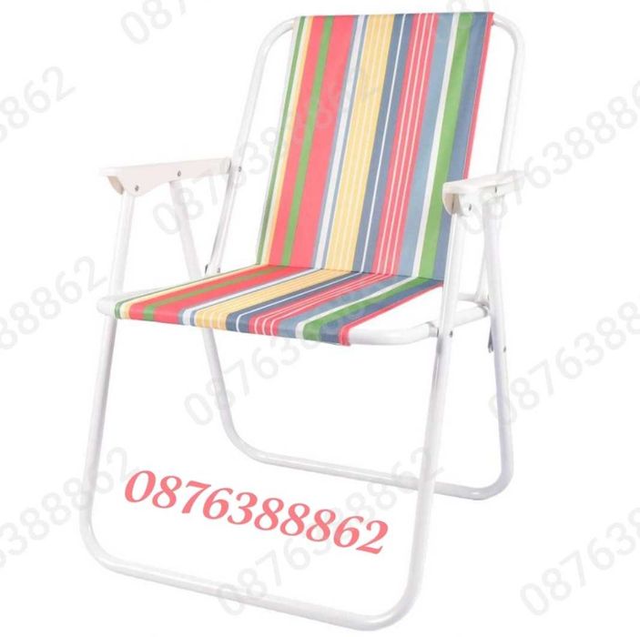 ПРОМО! Сгъваем плажен стол, до 80кг, Стол за градина, къмпинг, пикник