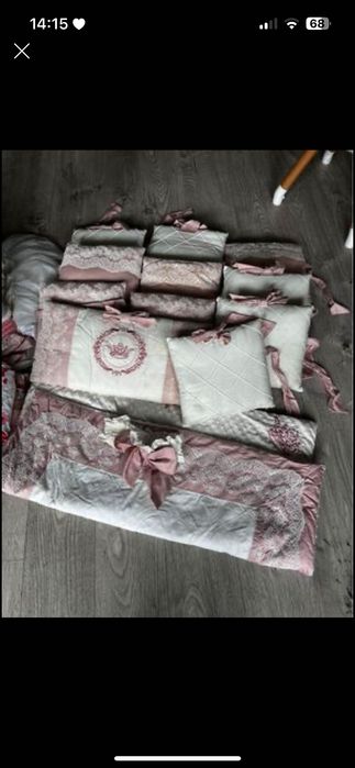 Lenjerie , apărători, pătură, baldachin cu suport metalic bebeluși