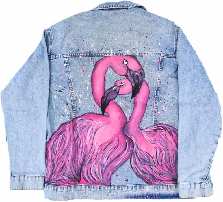 Ръчно-рисувано дънково яке