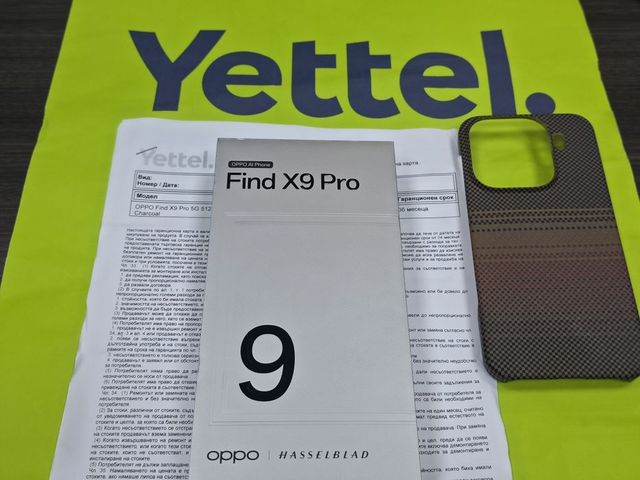 КАТО НОВ 512GB Oppo Find X9 Pro Гаранция Yettel 2029г. Titanium Charcoal