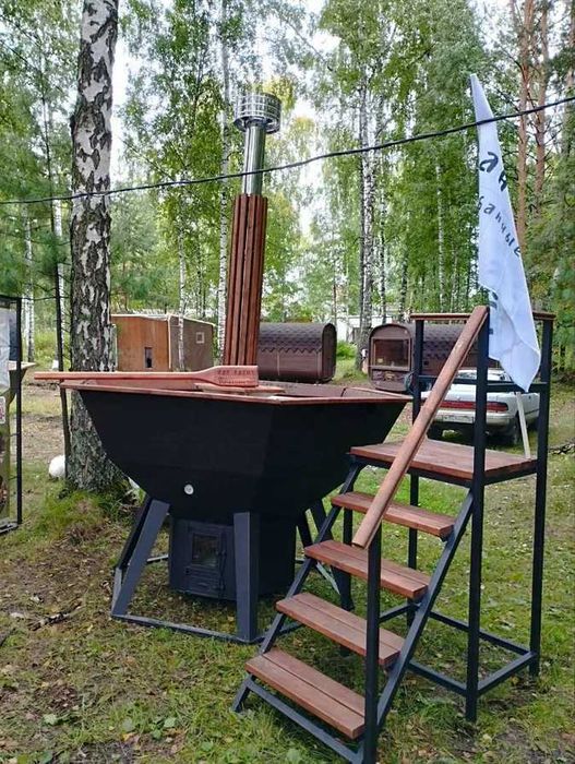 Большой банный чан с водяным контуром (на 6-8 человек)