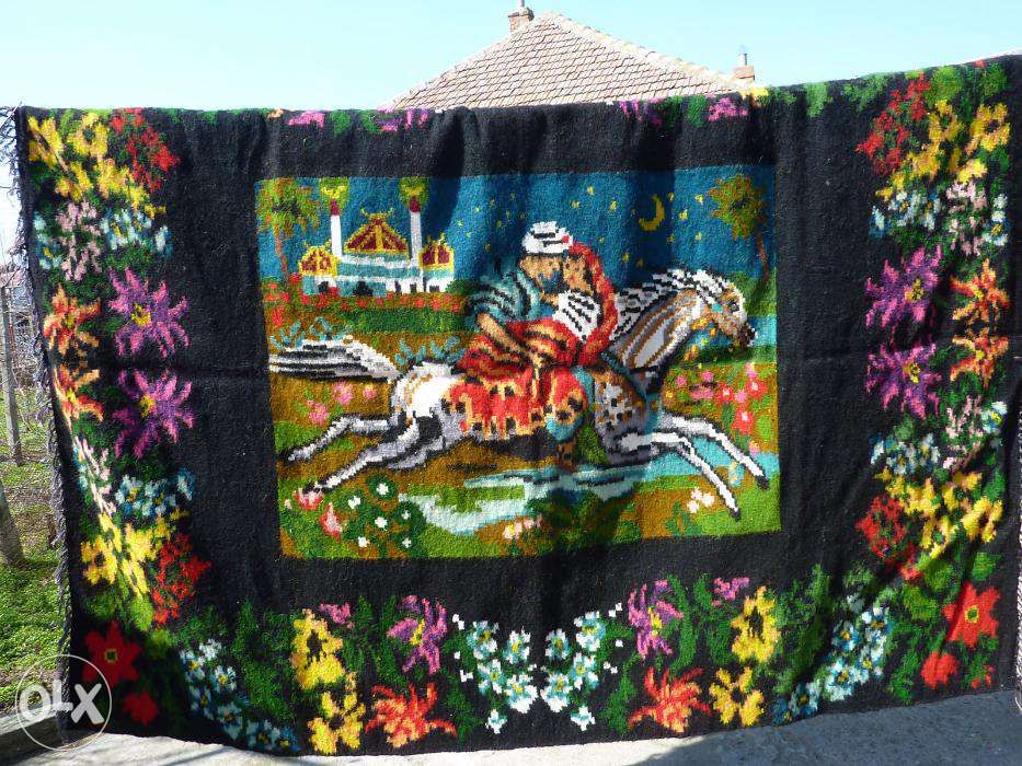 Covor tesut din lana, model UNICAT- Rapirea din Serai