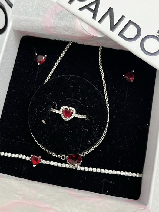 Набор Pandora (цепочка,браслет,сережки,кольцо)