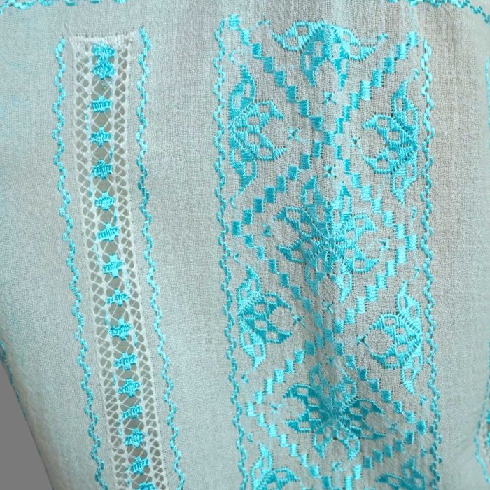 Ie lucrata manual cu model cusut manual bleo turcoaz M-L