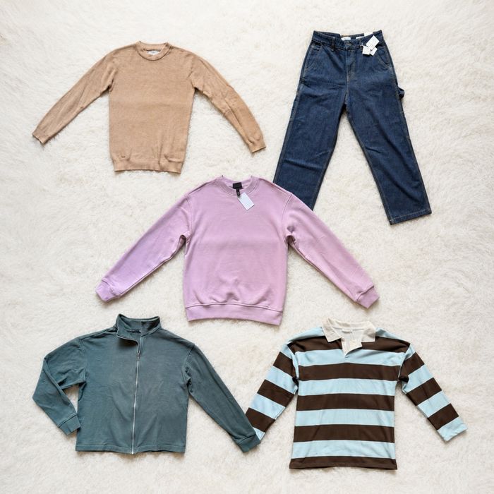 Пакет 12 дрехи S/M - (Reserved, H&M, Calliope) дънки, ризи, блузи,  4 нови с етикет