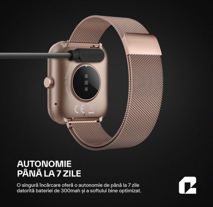 Ceas smartwatch Roz, Qualtec by Koppel, fitness, rezistent la apa