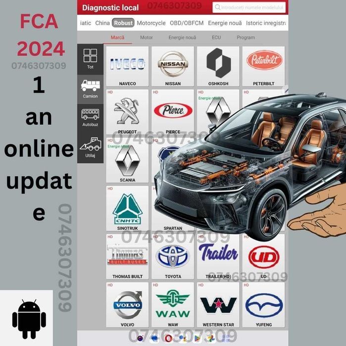 Mini Diagnoza Auto, Camion, EV, IMMO și FCA - Diagnoza auto Completă