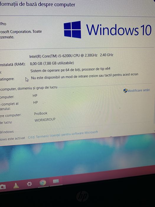 Laptop Hp intel core i5,8gb ram ddr4,Windows 10,ssd 130gb m,baterie ok