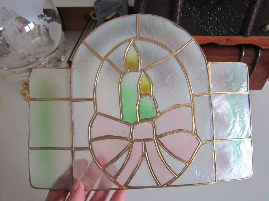 Craciun cadou rar Tiffany style Mother of Pearl sidef Germania 1980
