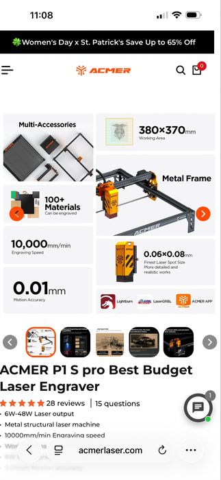 ACMER P1 S pro Best Budget Laser Engraver лазер