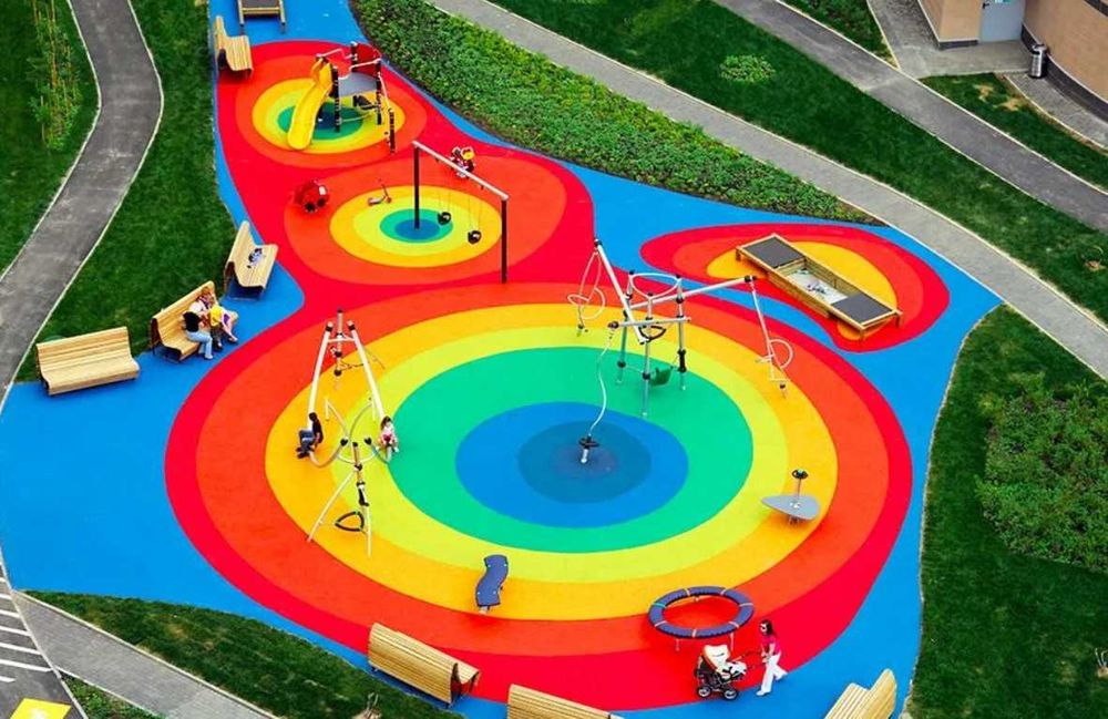 Sport kauchuk/rezina qoplamalarini yotqizish. Укладка спорт покрытий