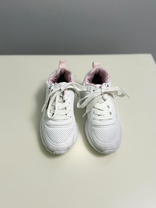 Skechers adidași sport albi fete cu fermoar și șireturi, mărimea 30 (19 cm)