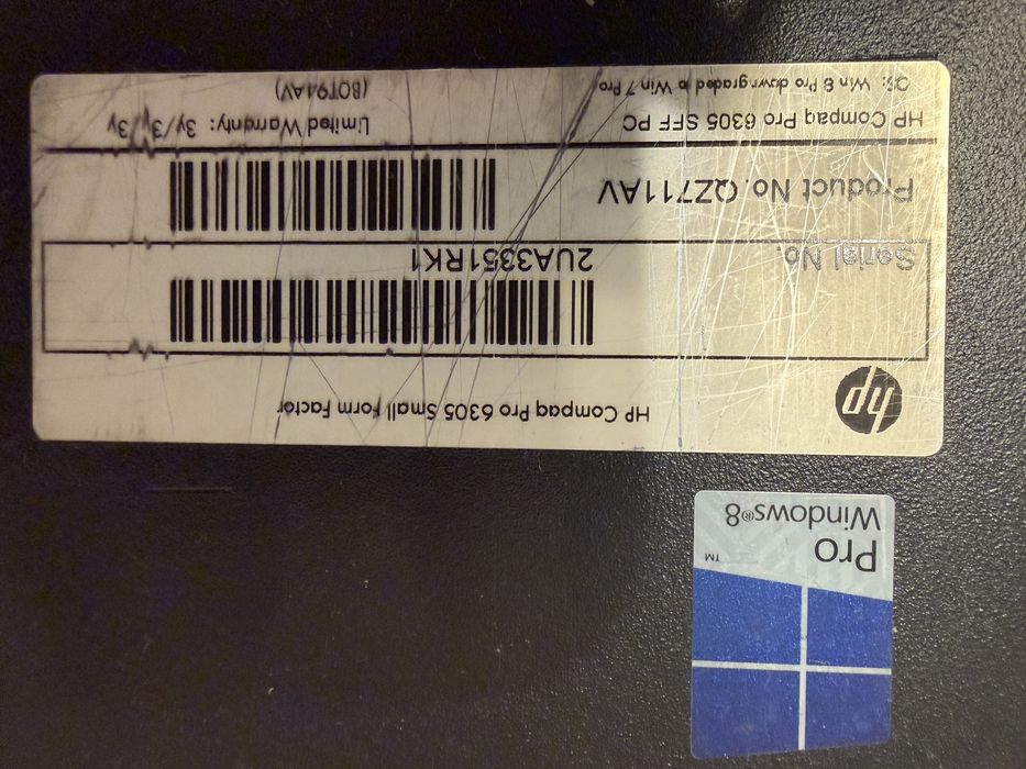 Calculator HP Compaq Pro 6305 SFF A8-5500B ; 8 gb ddr3 , windows