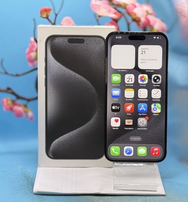 ГАРАНЦИОНЕН!!! Apple iPhone 15 Pro Max, 256GB, 5G, Black Titanium