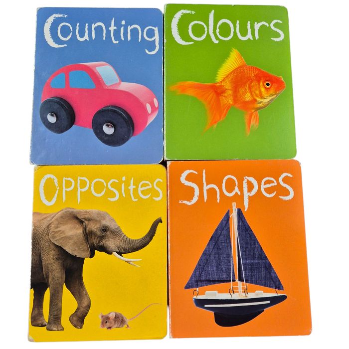 Things to learn: Counting, Colours, Opposites, Shapes, set 4 cărticele