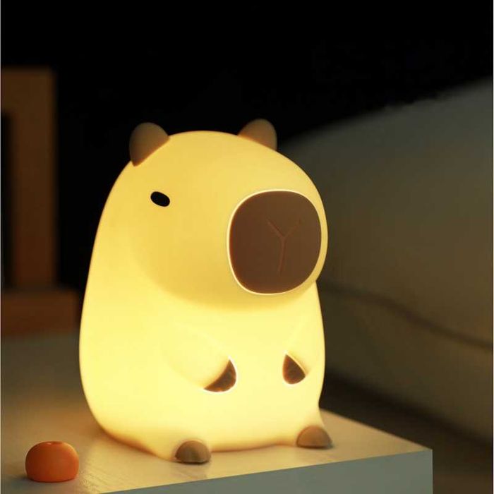 Детска нощна лампа Капибара, Cute Capybara, Вградена батерия 1200mAh