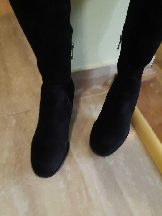Cizme lungi 36 piele intoarsa ecologica
