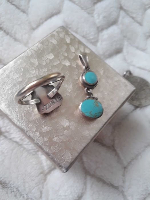 Pandativ argint si inel Navajo turcoaz