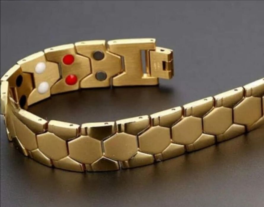 Невероятна масивна златиста магнитна гривна Меркатор с германий 50 лв.