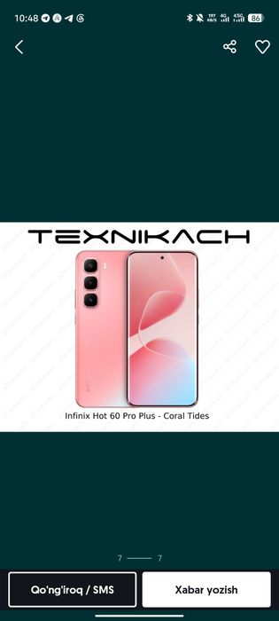 Infinix hot 60 pro 8/256 GB ISHLATILGAN YENGI DEK