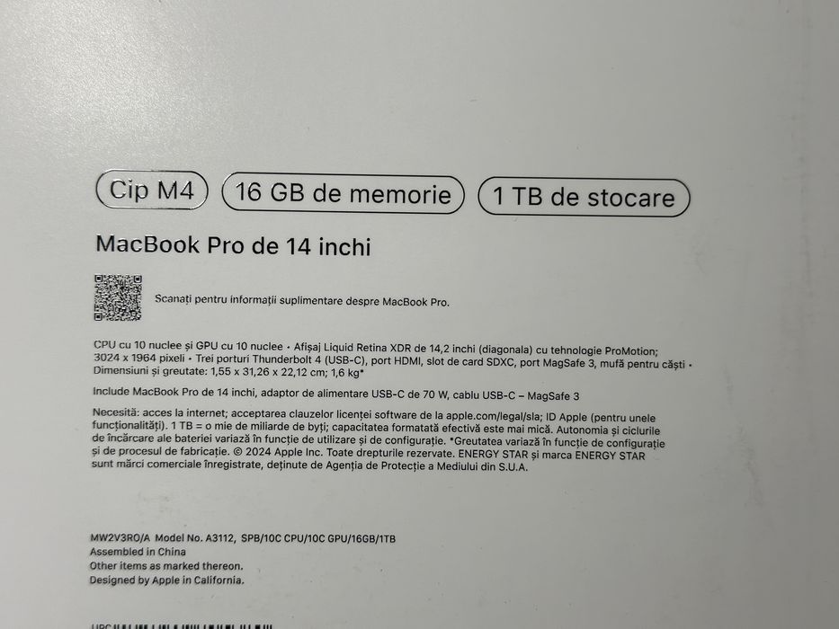 Macbook pro 14,2” m4