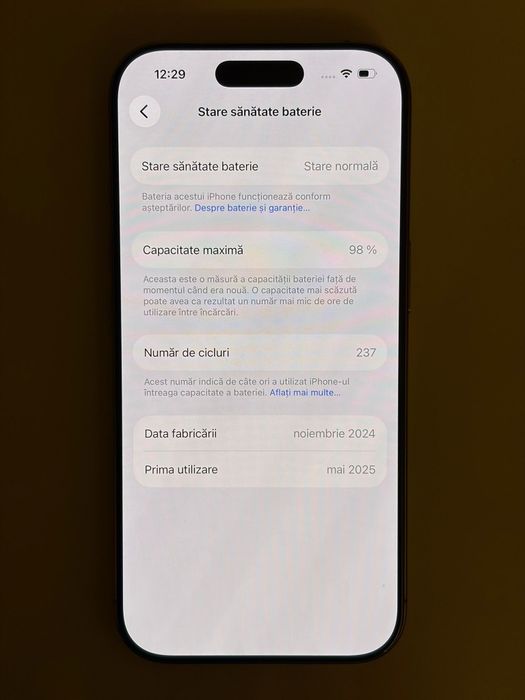 iPhone 16 pro,  256 gb , 98% baterie , neverlocked. Citește anunțul