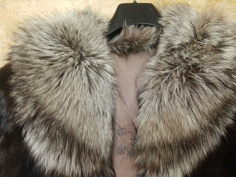 Визон,цели кожи,яка сребърна лисица,Висок клас,уникален,супер,НАМАЛЕН