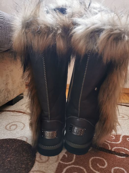 Ботуши с косъм - тъмно зелени