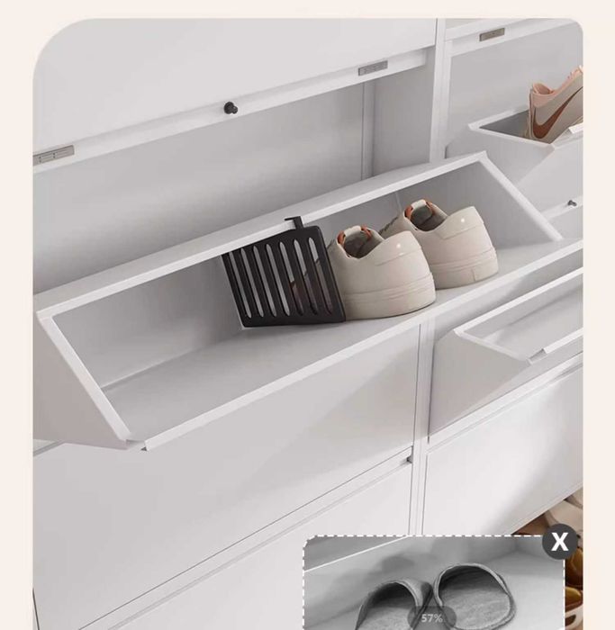 Обувной шкаф / коридор / за дверь / металлический / 15 см