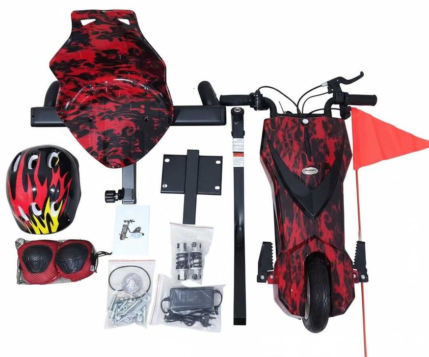 Tricicleta electrica drift pentru copii, Trike, 8 inch, cu accesorii