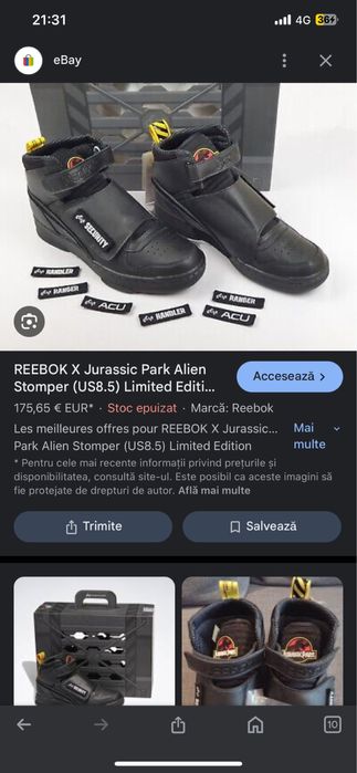 Vand Adidasi Reebok X Jurassic
