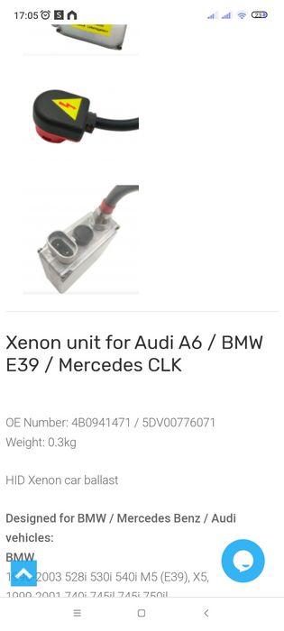Drosere xenon Audi A6