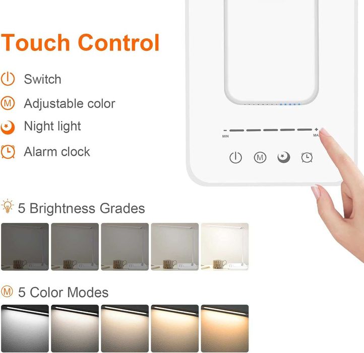 ЛЕД настолна лампа oxylops с различни режими и грижа за очите