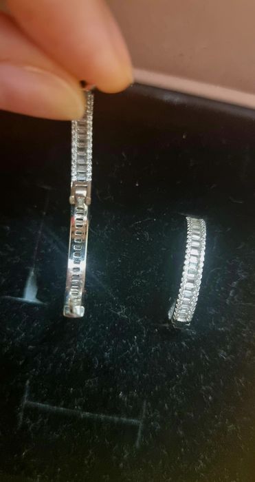 Серебряные серьги-конго с цирконами