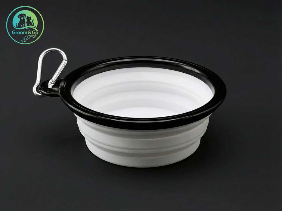 Комплект 3в1 за куче и коте: Четка, микрофибърна кърпа и сгъваема купа