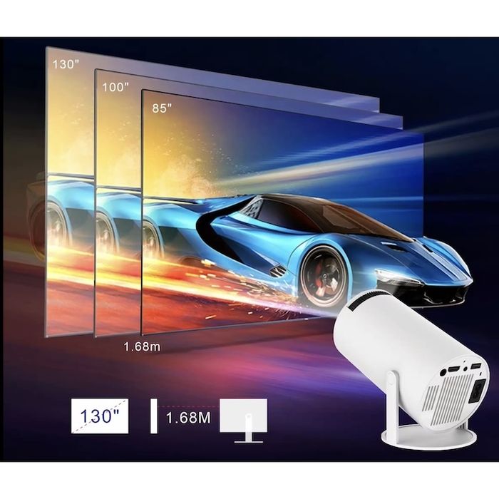 AMX100 Мини Bluetooth проектор, поддържащ 4K 1080P преносим,