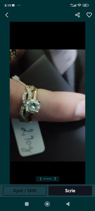 Vând inel din aur galben de logodnă nou