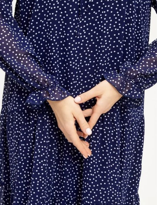 Платье шифоновое в горох 50,52  рр