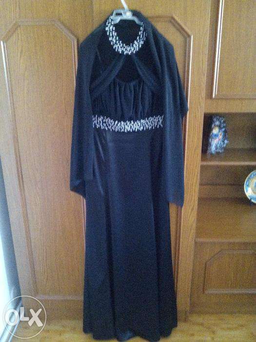 Rochie superba neagra cu perle
