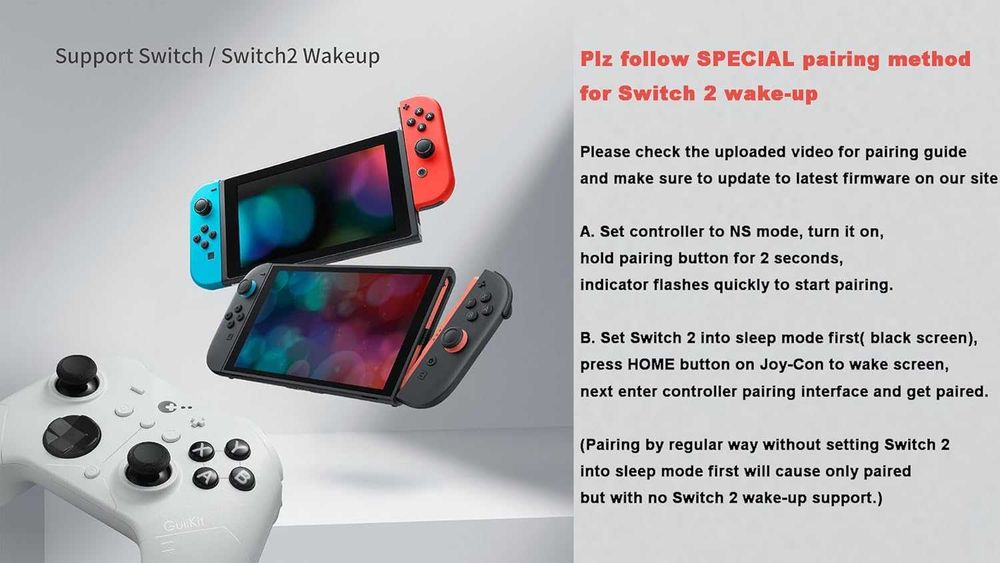 Геймърски контролер GuliKit ES PRO(TMR Anti-Drift)Най-бързият Wireless