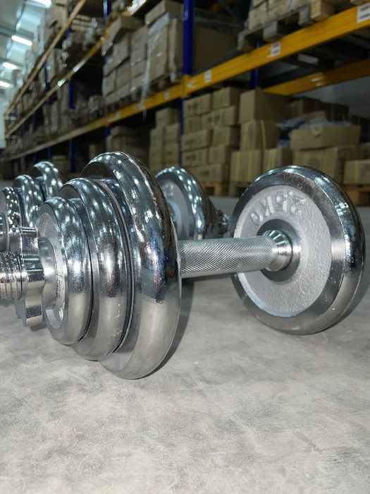 Set gantere reglabile 22 kg cu discuri chromate