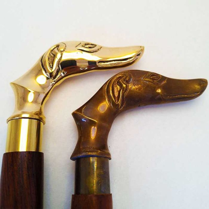 Първокласни бастуни с бронзови дръжки и тиково дърво