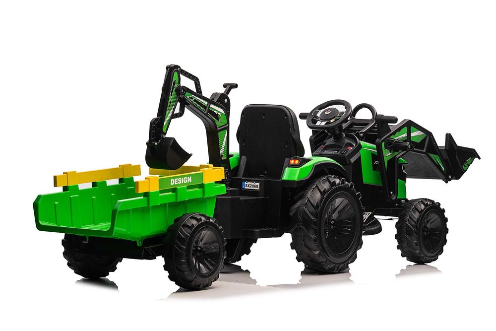Tractoras electrica pentru copii Kinderauto 720-T 110W 24V, Green
