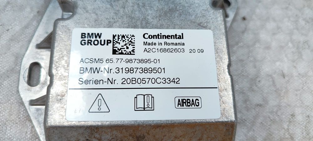 MODUL AIRBAG BMW 1 SERIES 118I F40 2019–2024 COD OEM 65.77-9873895-01 / 31987389501 / ACSM5 (5E2)
