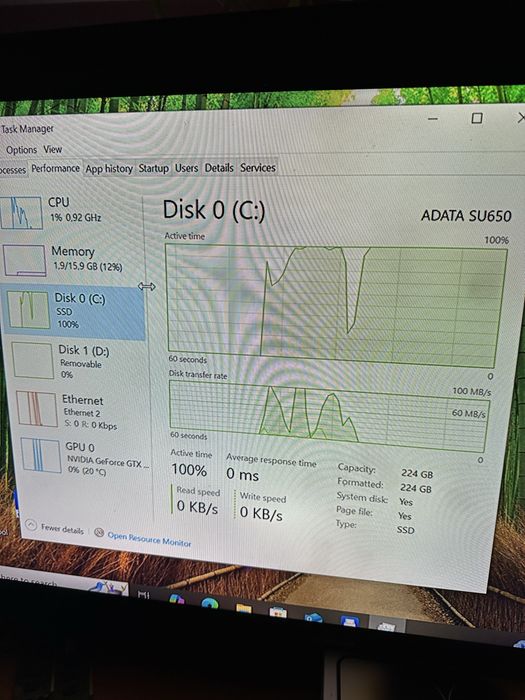 Sticare Ssd 250gb adata și placa de baza