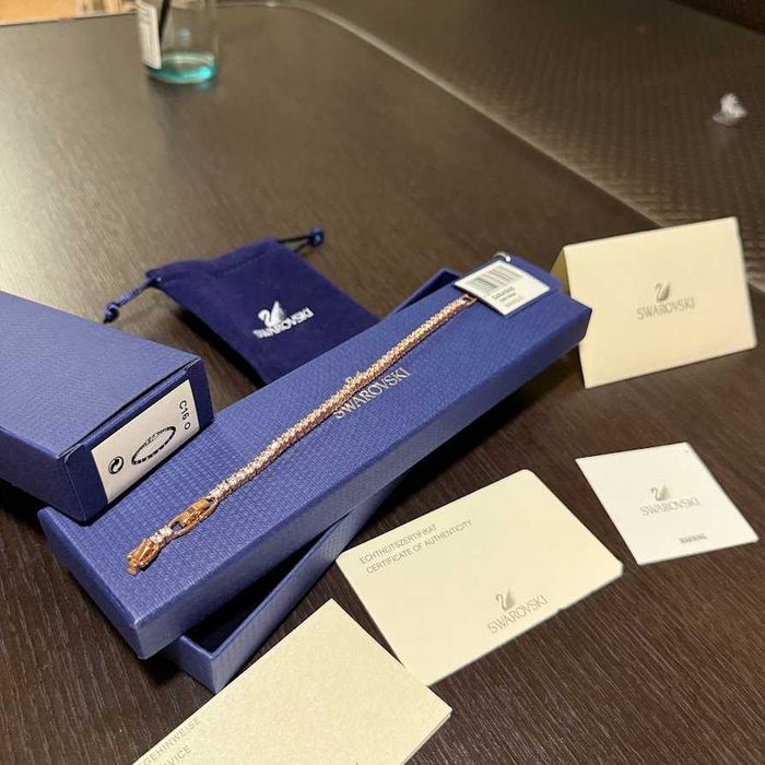 Bratara Swarovski Matrix Tennis Rose/Gold