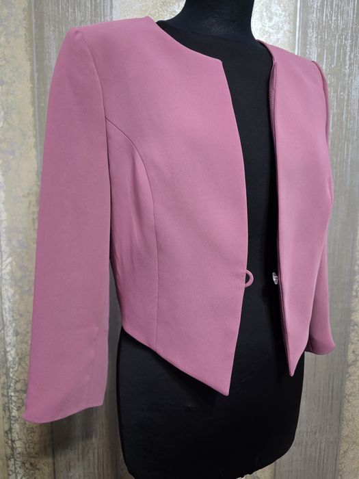 Compleu Elegant Rochie și Sacou - Roz Prăfuit - mărime 42