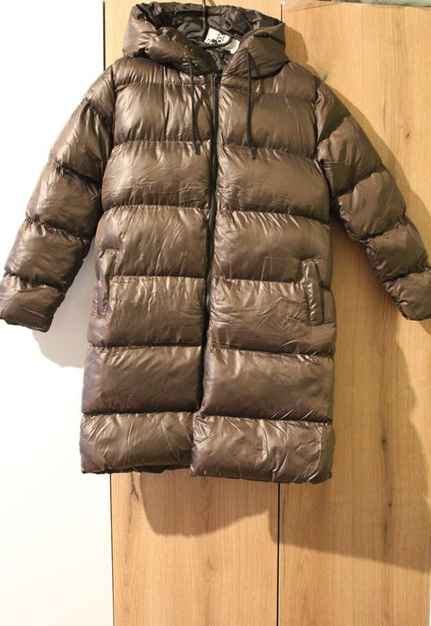 Дебело дълго яке с качулка