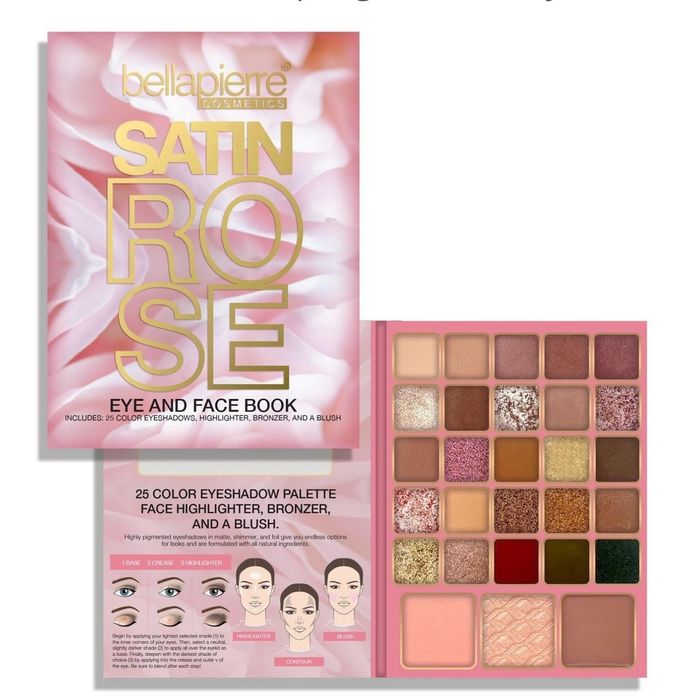 Bella Pierre 25 цвята палитра сенки,хаилайтър,контур и руж