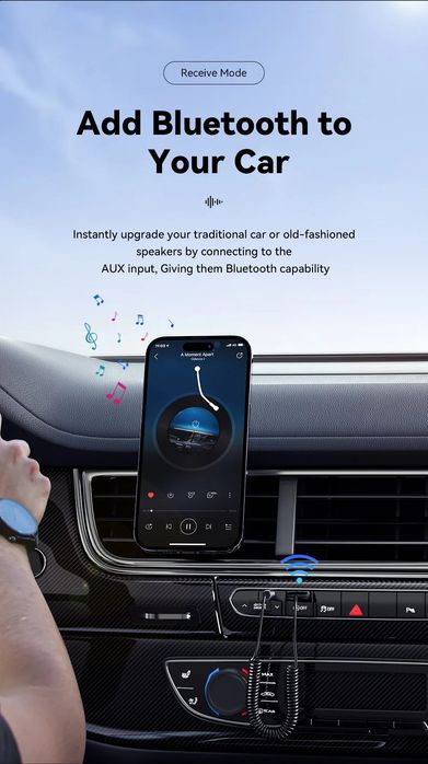 AUX кабел Безжичен Bluetooth 5.0 Аудио адаптер за автомобил